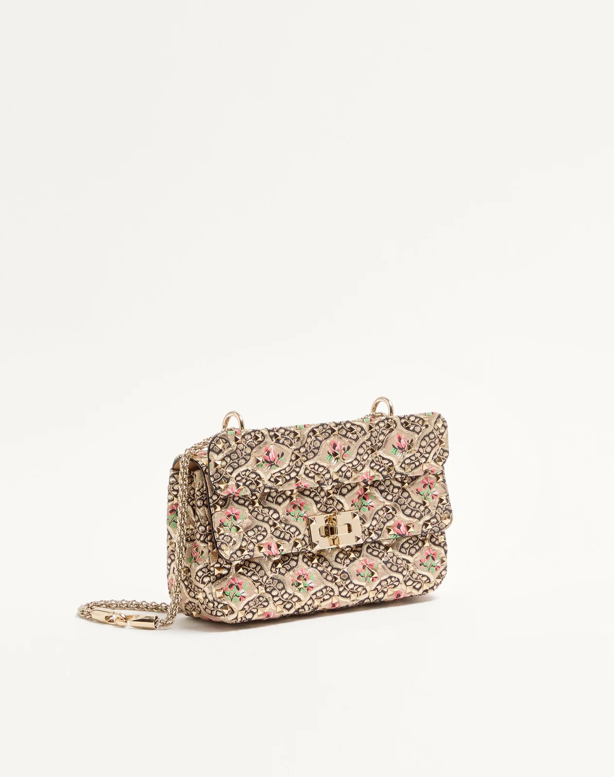 Маленькая сумка Valentino Garavani Rockstud Spike из жаккарда Papier Floral — фото 3