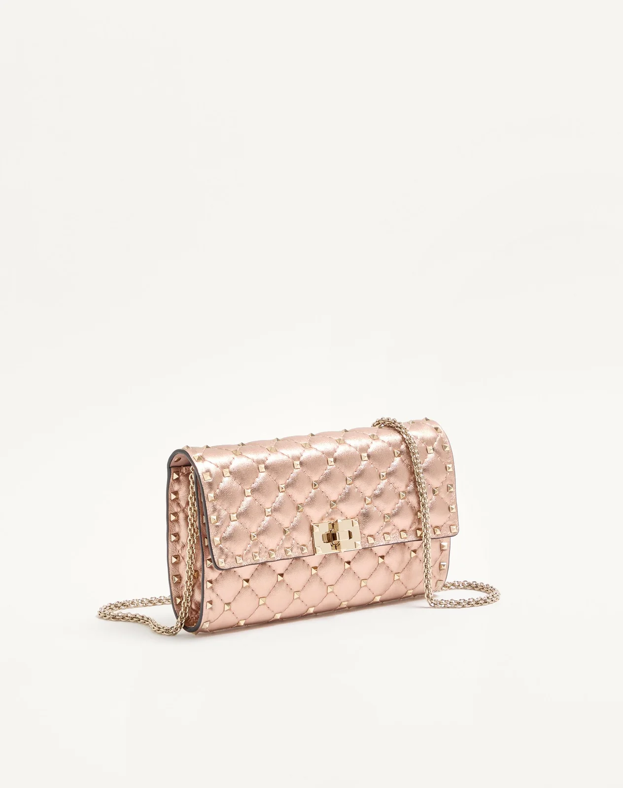 Сумка через плечо Valentino Garavani Rockstud Spike из ламинированной кожи наппа — фото 3