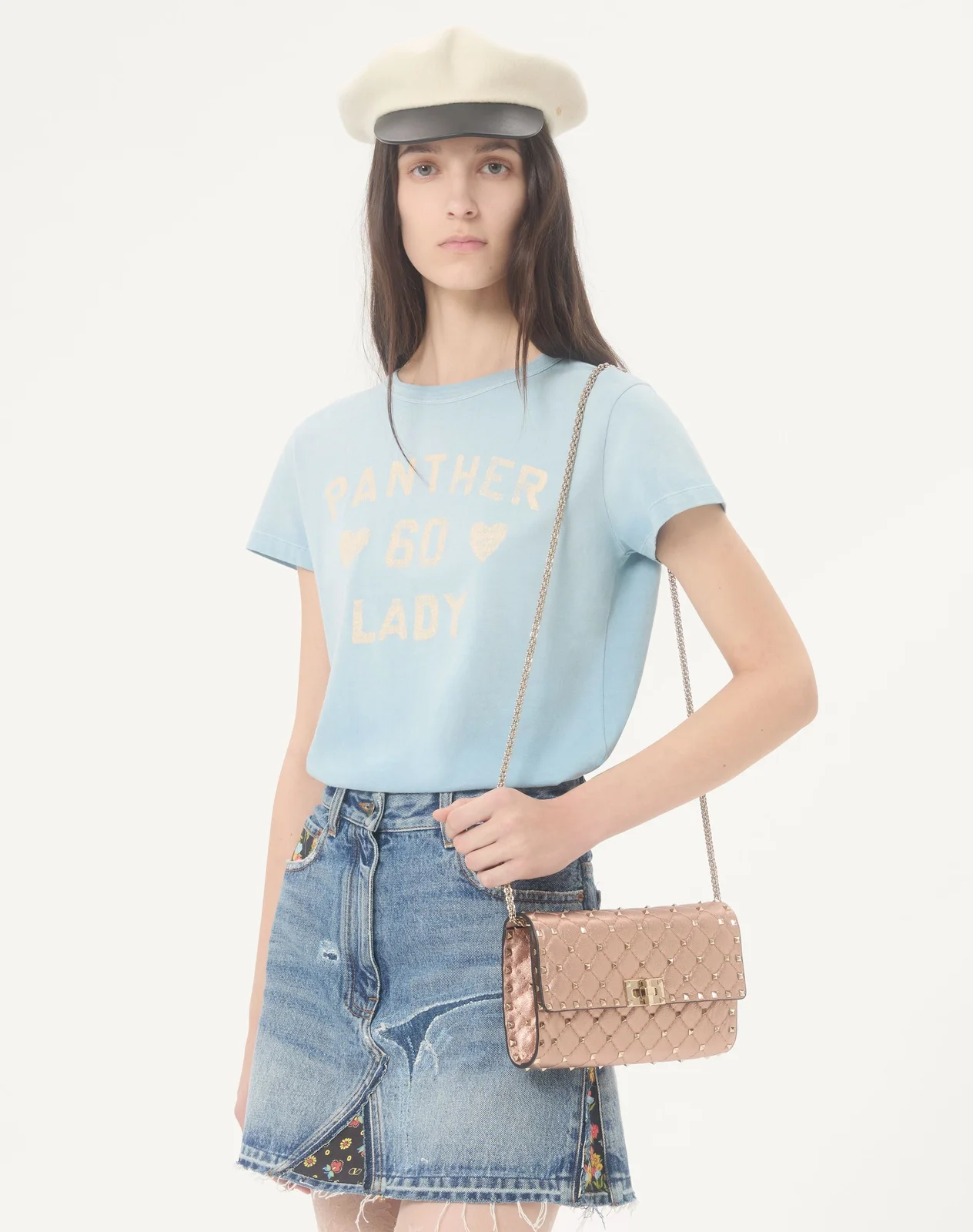 Сумка через плечо Valentino Garavani Rockstud Spike из ламинированной кожи наппа — фото 2