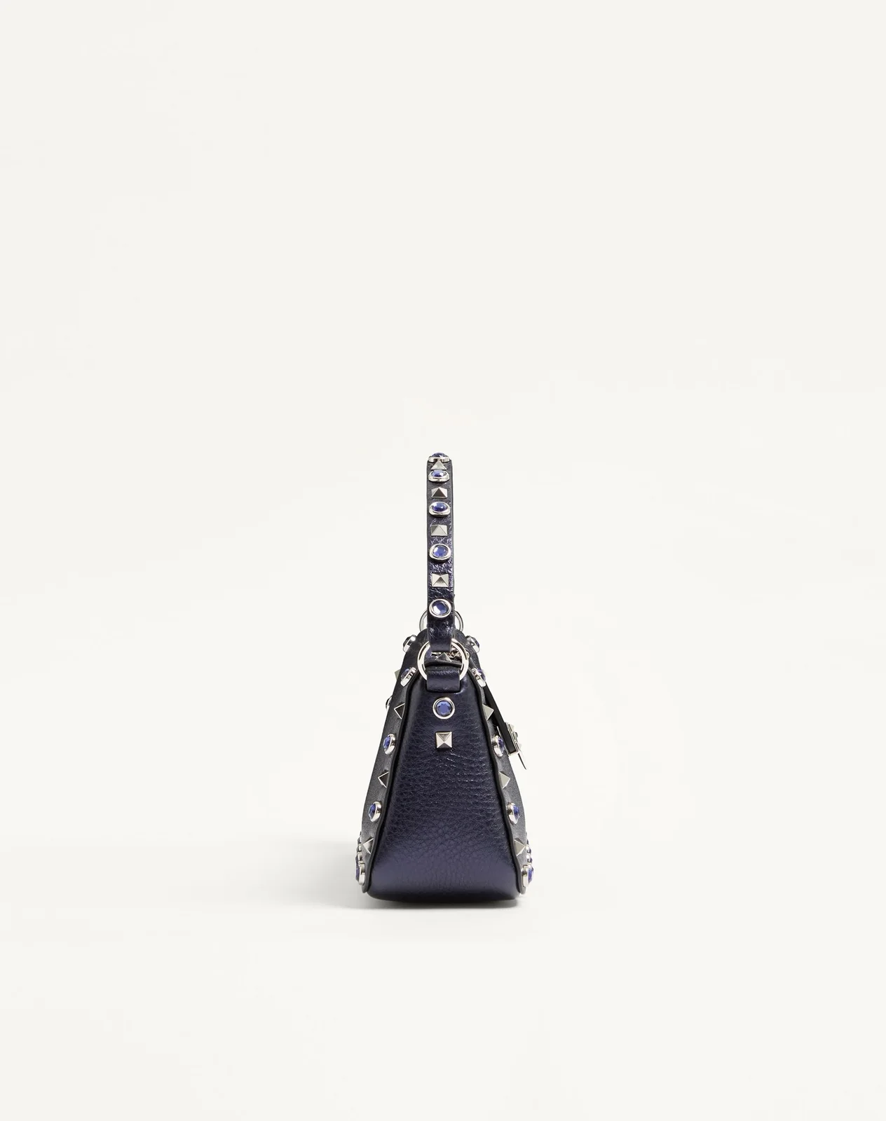 Маленькая сумка через плечо Valentino Garavani Rockstud из ламинированной телячьей кожи с кабошонами — фото 3