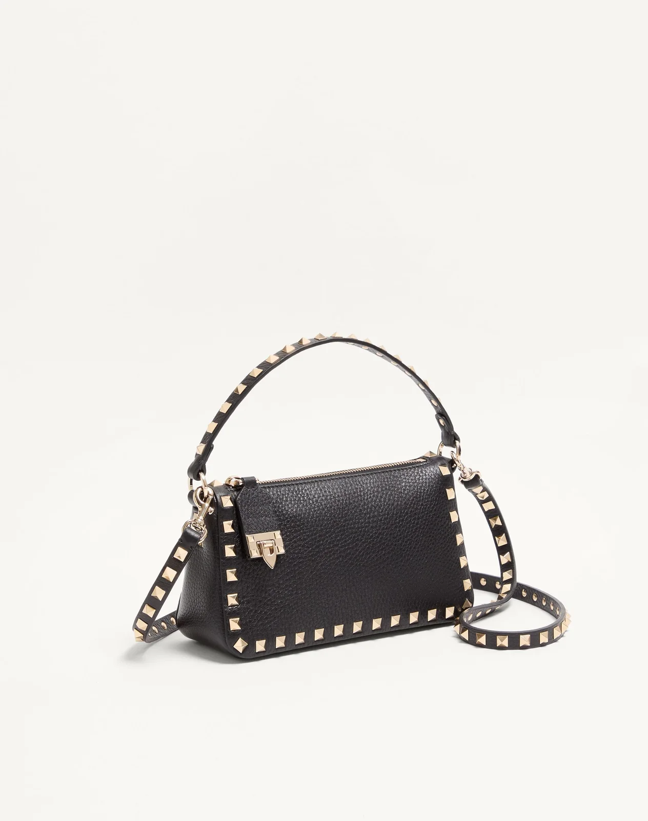 Маленькая сумка через плечо Rockstud из зернистой телячьей кожи — фото 3