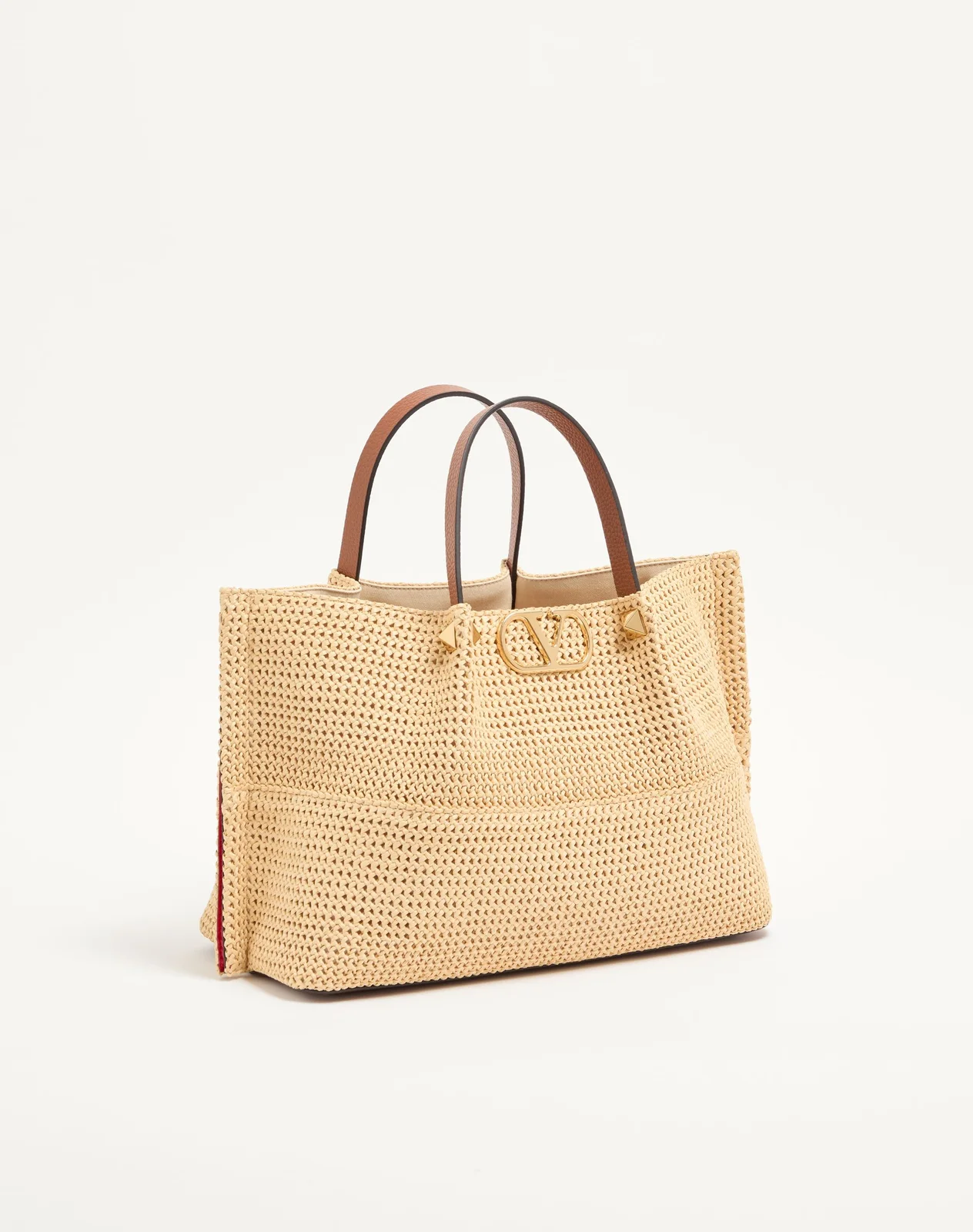 Сумка-тоут среднего размера Valentino Garavani VLogo Signature Summer из рафии — фото 3