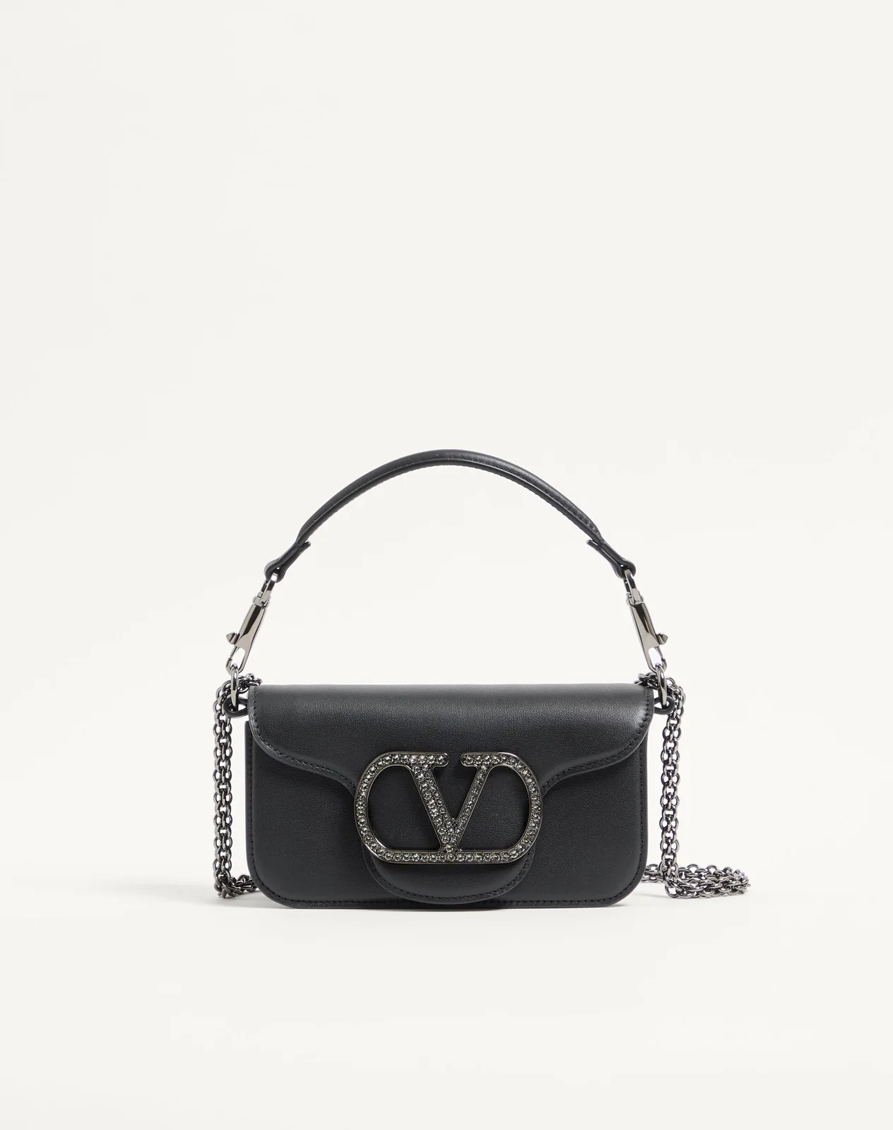 Маленькая сумка через плечо Valentino Garavani Locò с ювелирным логотипом — фото 1