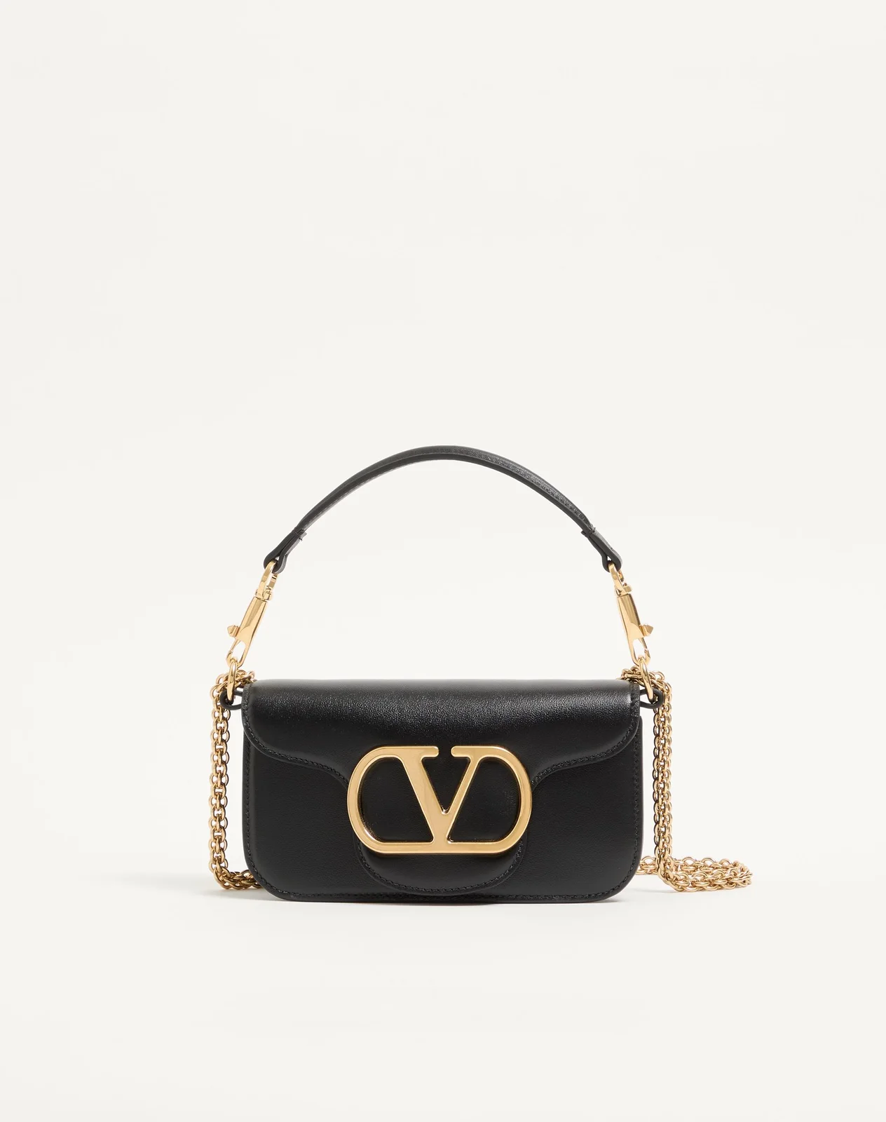 Маленькая сумка через плечо Valentino Garavani Locò из телячьей кожи — фото 1