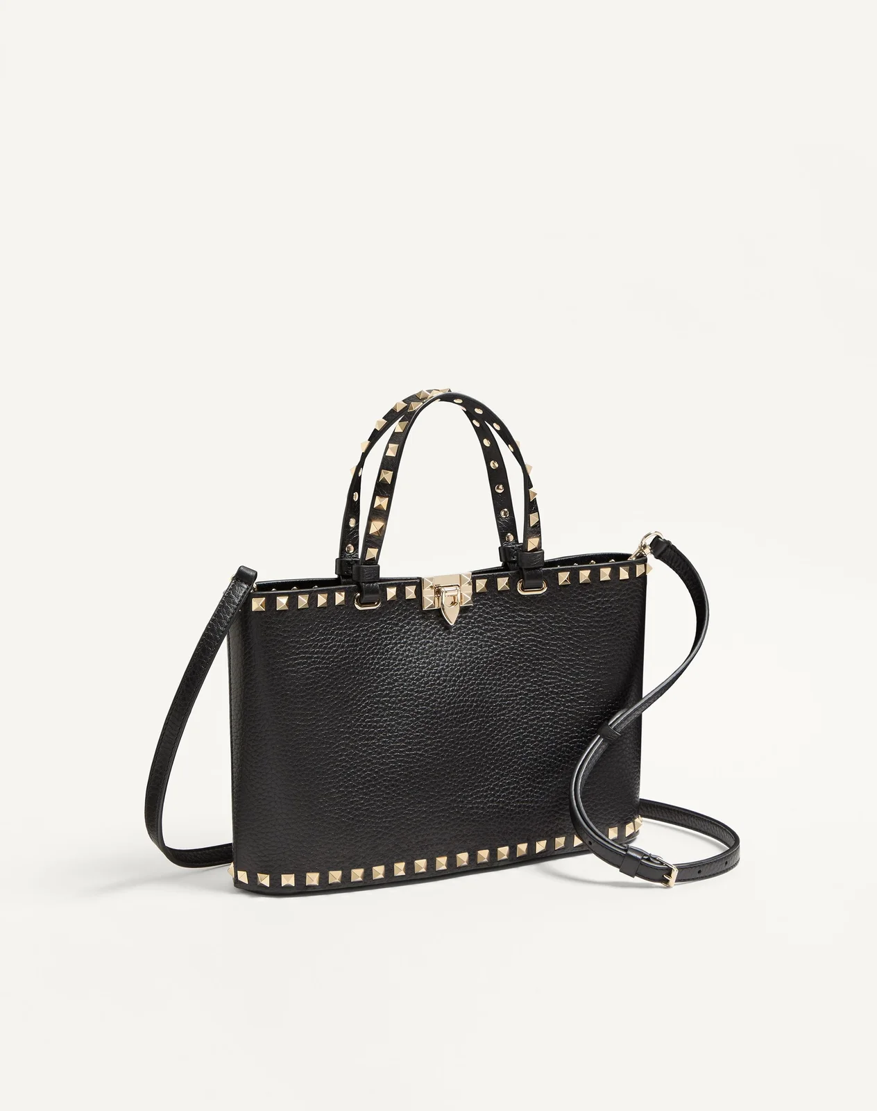 Маленькая сумка-тоут Valentino Garavani Rockstud из зернистой телячьей кожи — фото 2