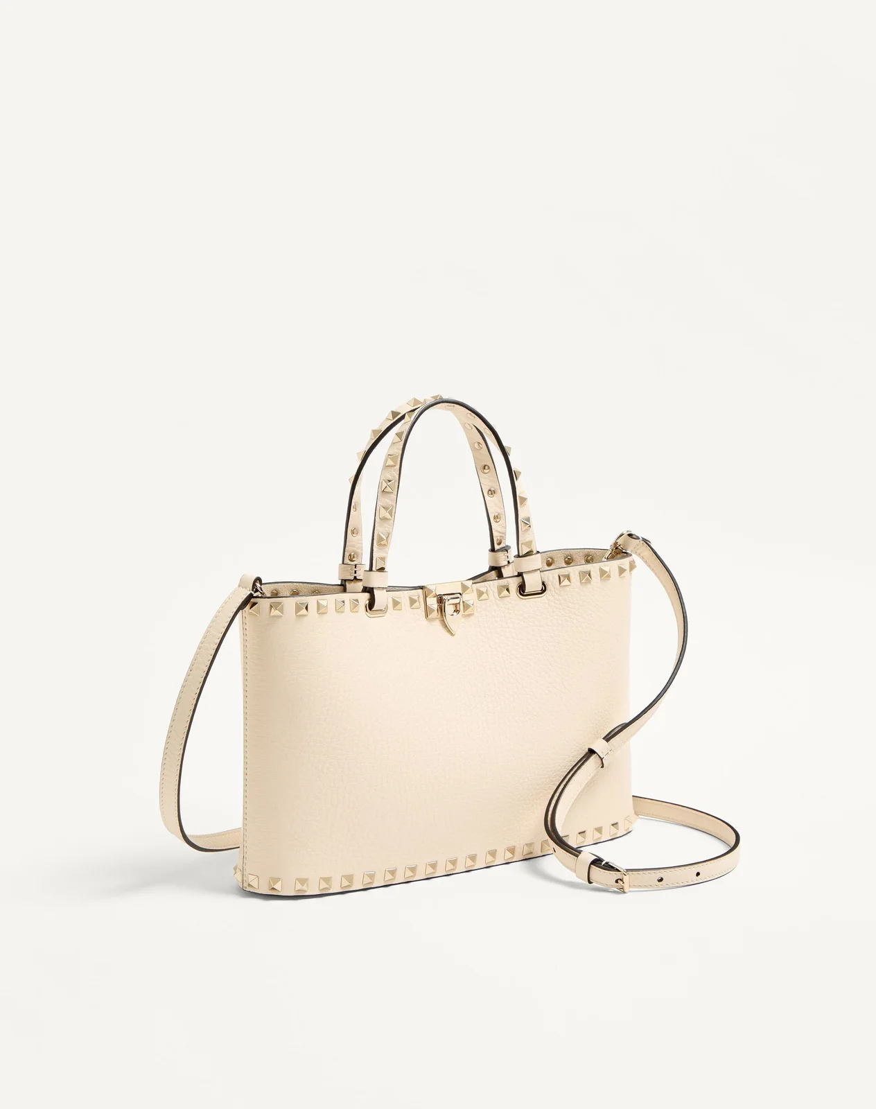 Маленькая сумка-тоут Valentino Garavani Rockstud из зернистой телячьей кожи — фото 2