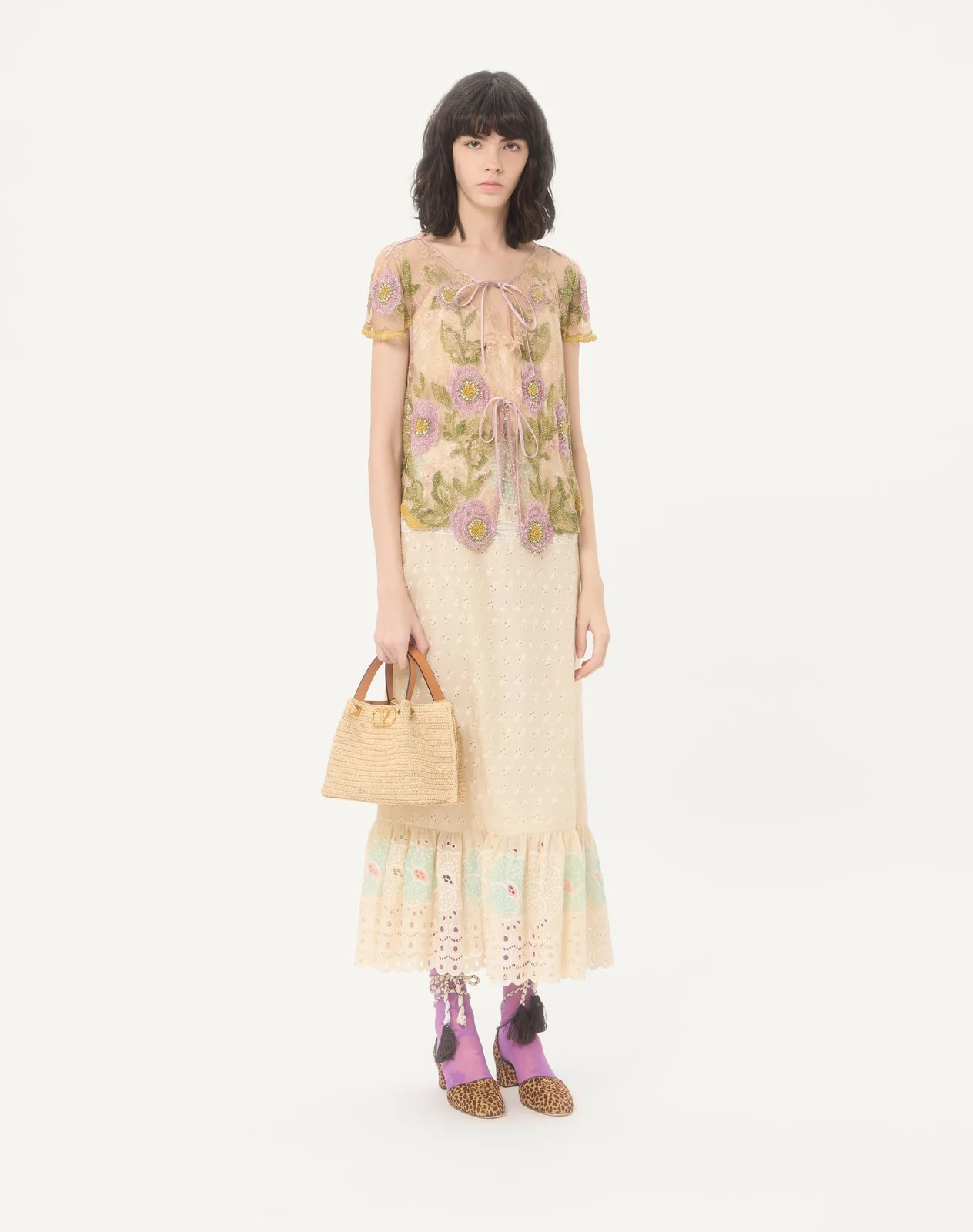 Маленькая сумка-тоут Valentino Garavani из рафии — фото 2