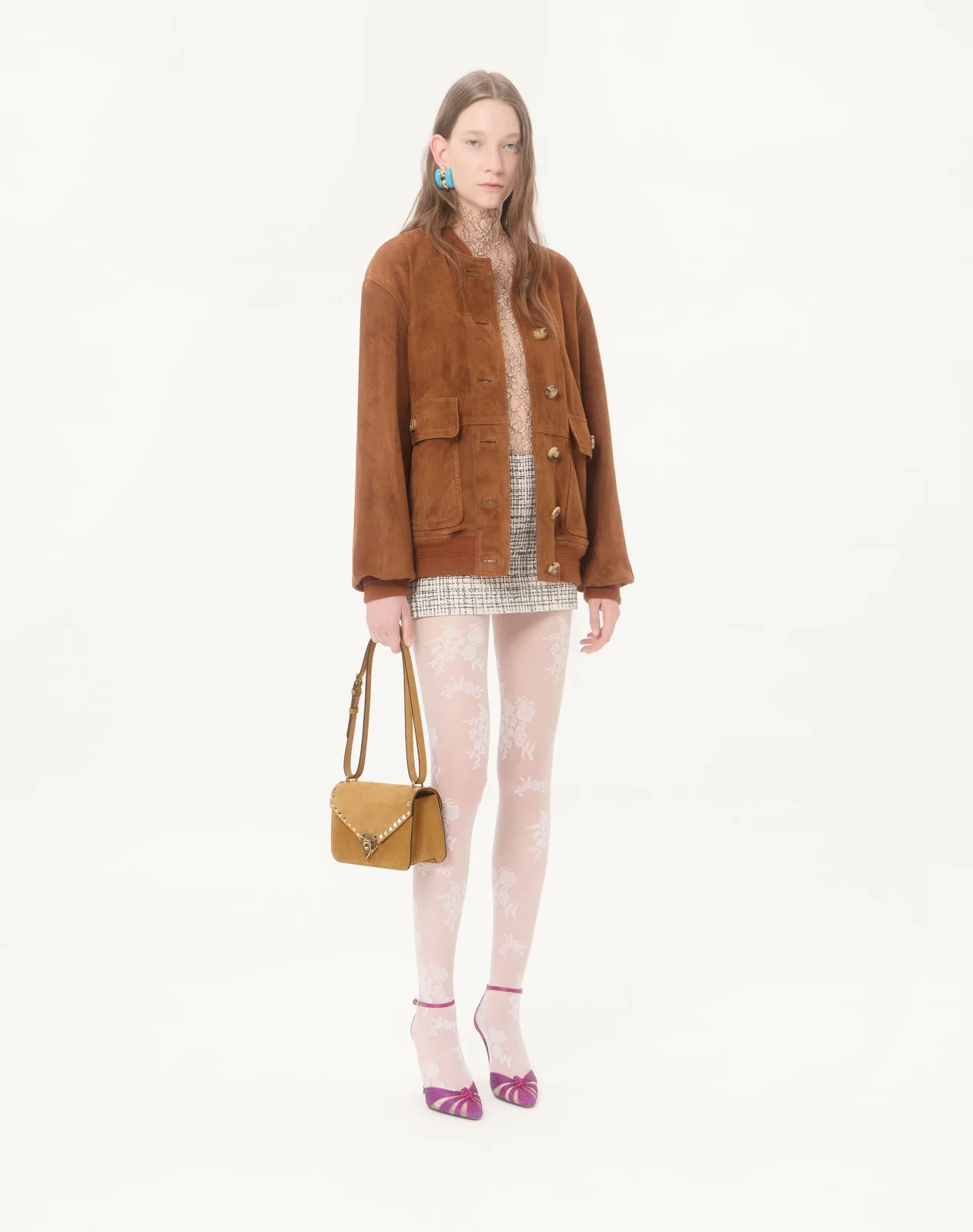 Маленькая сумка через плечо Valentino Garavani Rockstud из замши — фото 2