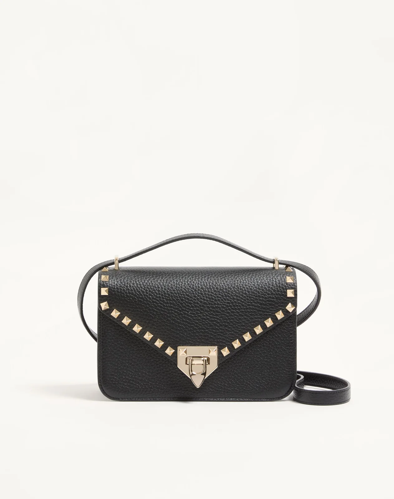 Маленькая сумка через плечо Valentino Garavani Rockstud из зернистой телячьей кожи — фото 1