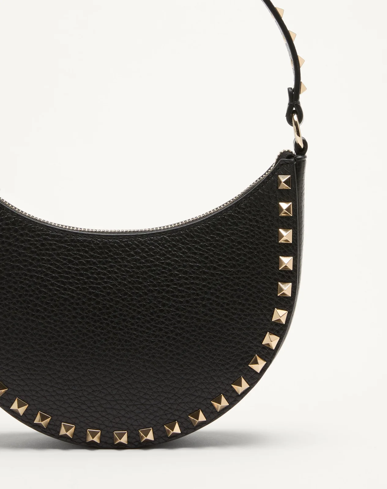 Мини-сумка-хобо Rockstud из зернистой телячьей кожи — фото 6