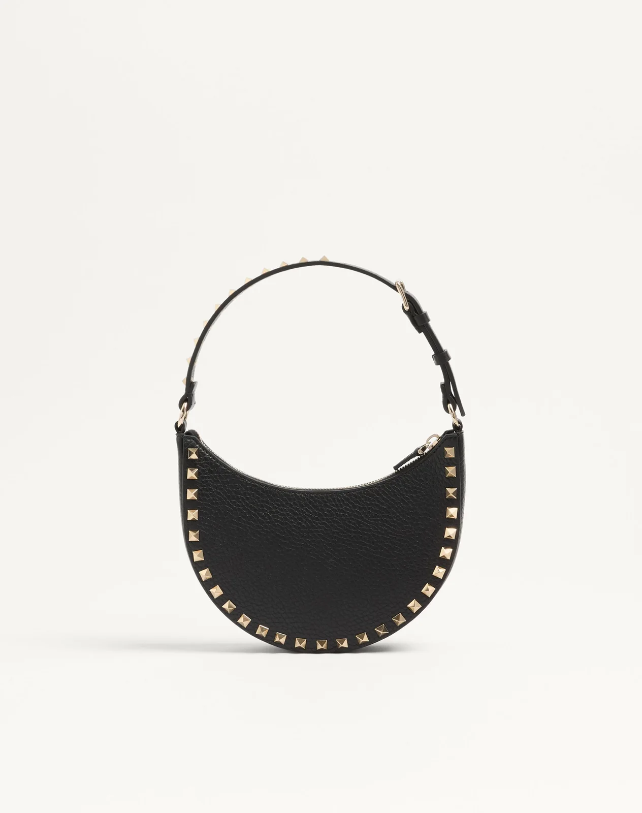 Мини-сумка-хобо Rockstud из зернистой телячьей кожи — фото 4