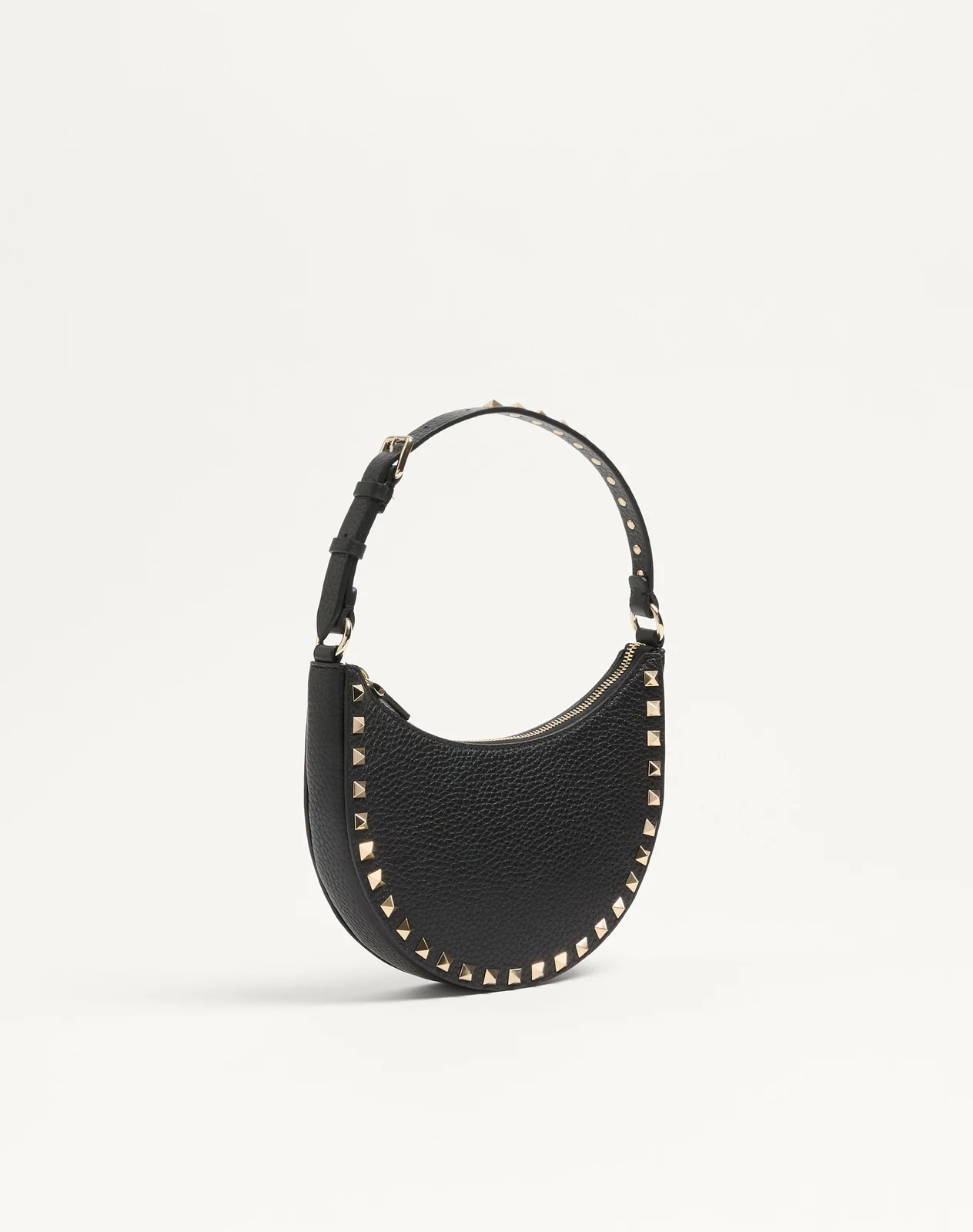 Мини-сумка-хобо Rockstud из зернистой телячьей кожи — фото 2