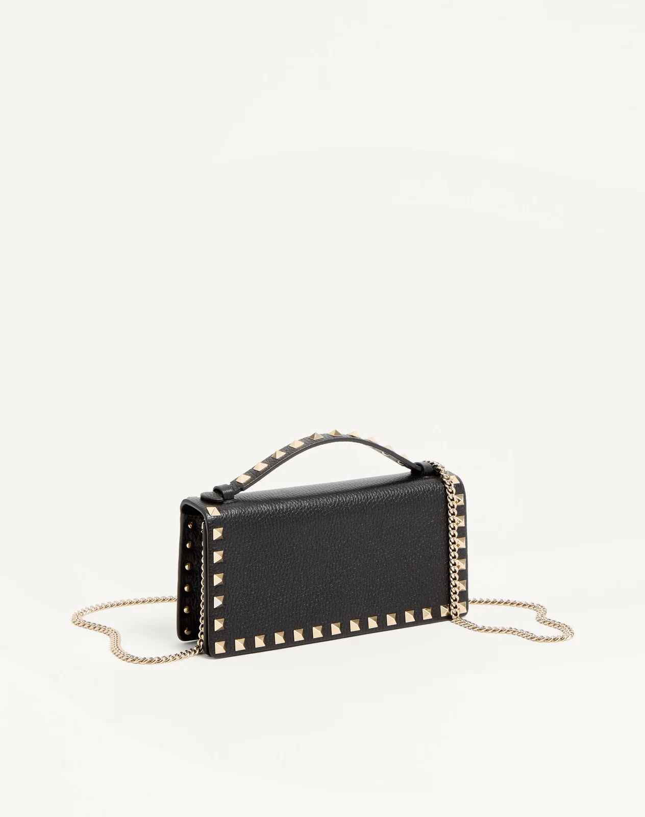 Кошелёк на цепочке Rockstud из зернистой телячьей кожи — фото 3
