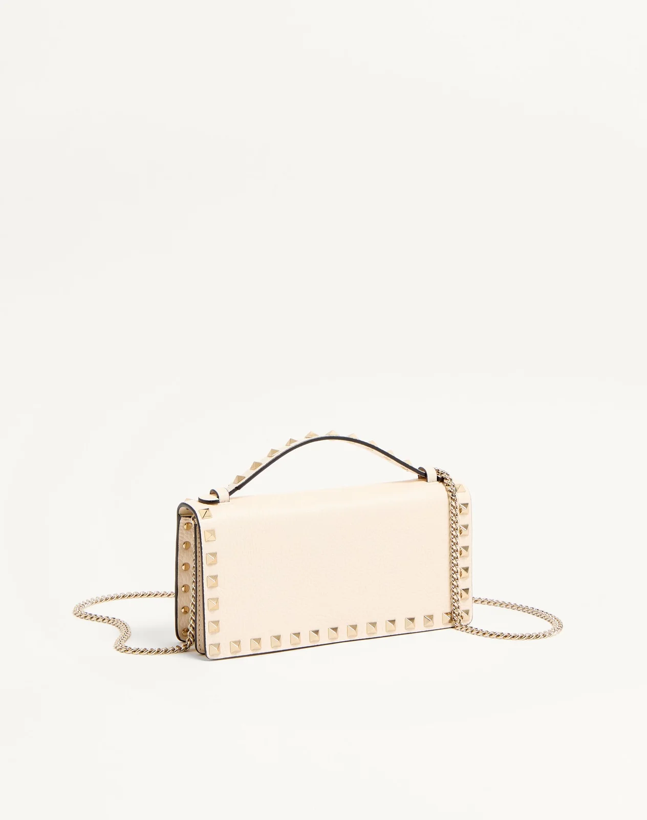 Кошелёк на цепочке Rockstud из зернистой телячьей кожи — фото 3
