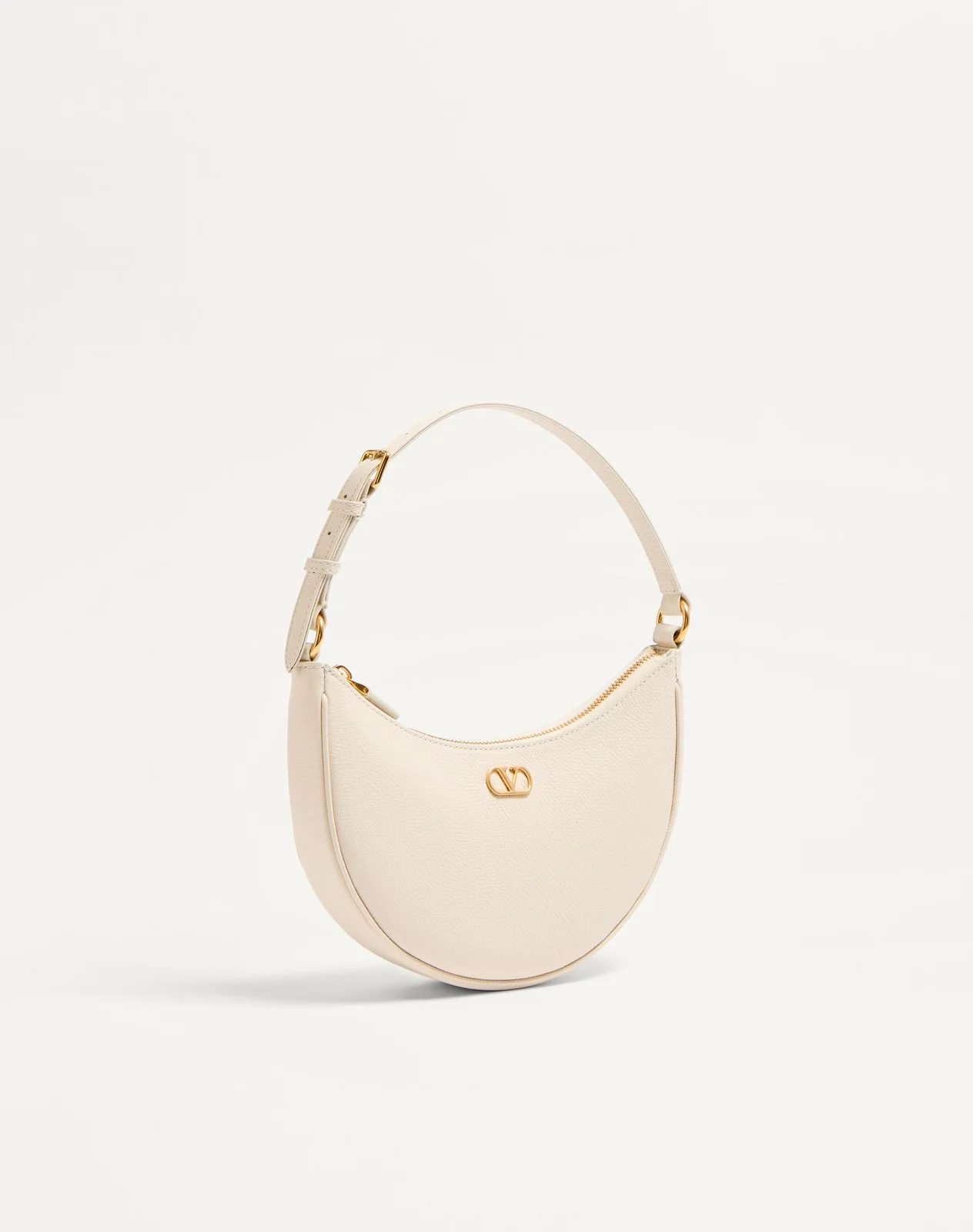 Мини-сумка-хобо VLogo Signature из зернистой телячьей кожи — фото 3