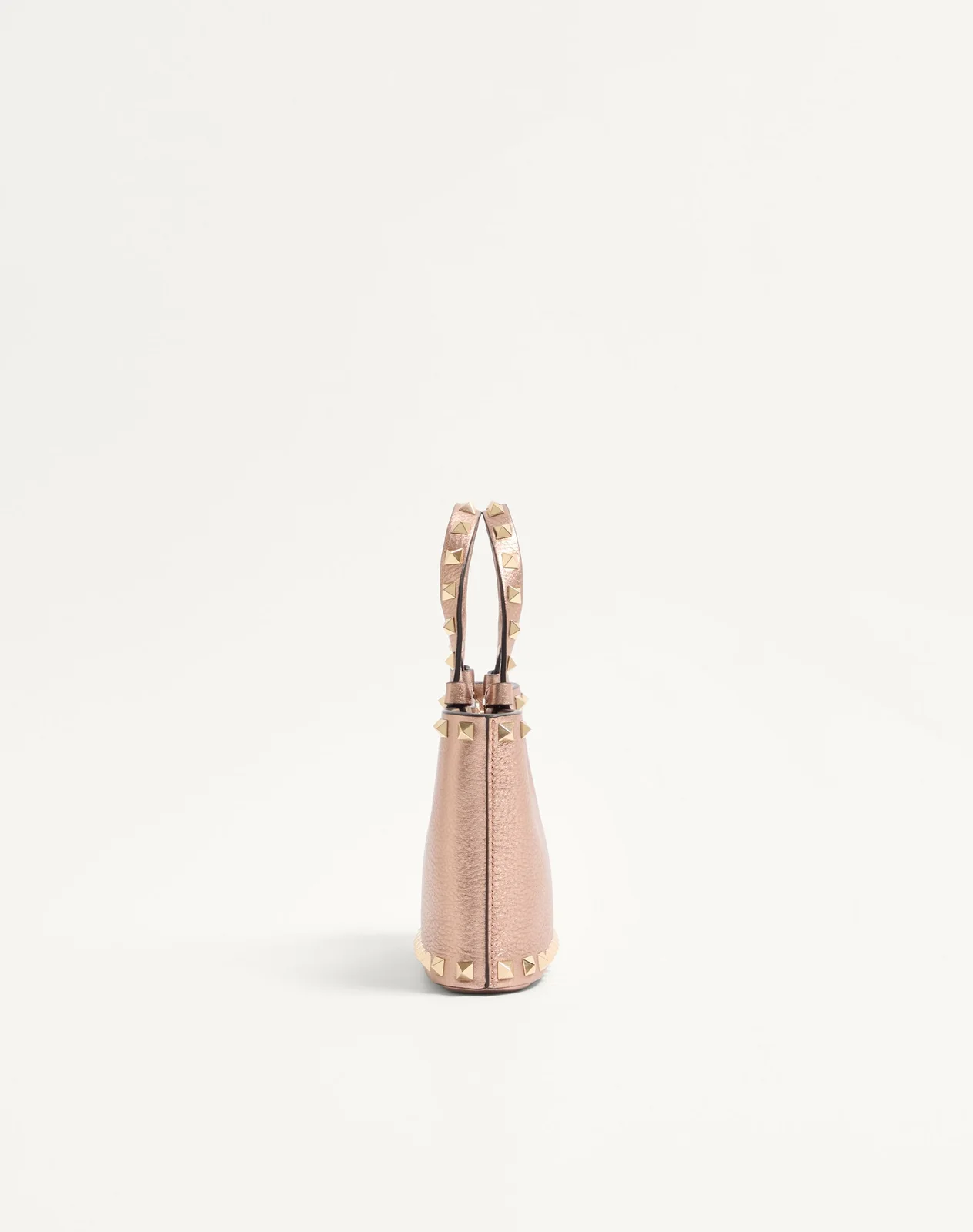 Мини-сумка-тоут Rockstud из ламинированной зернистой телячьей кожи — фото 4