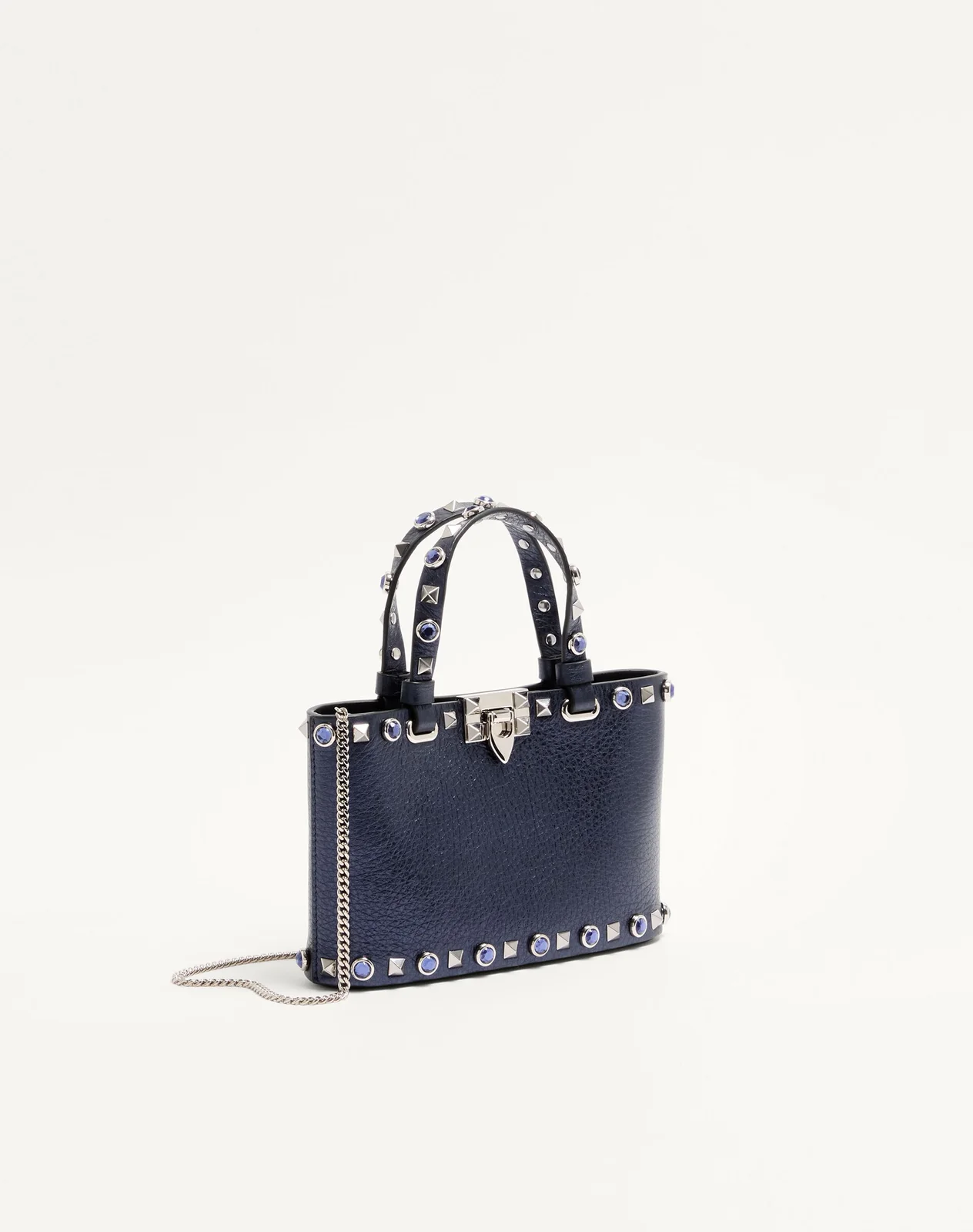 Мини-сумка-тоут Valentino Garavani Rockstud из ламинированной телячьей кожи — фото 3