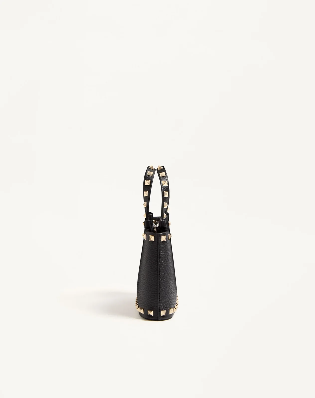 Мини-сумка-тоут Rockstud из зернистой телячьей кожи — фото 4
