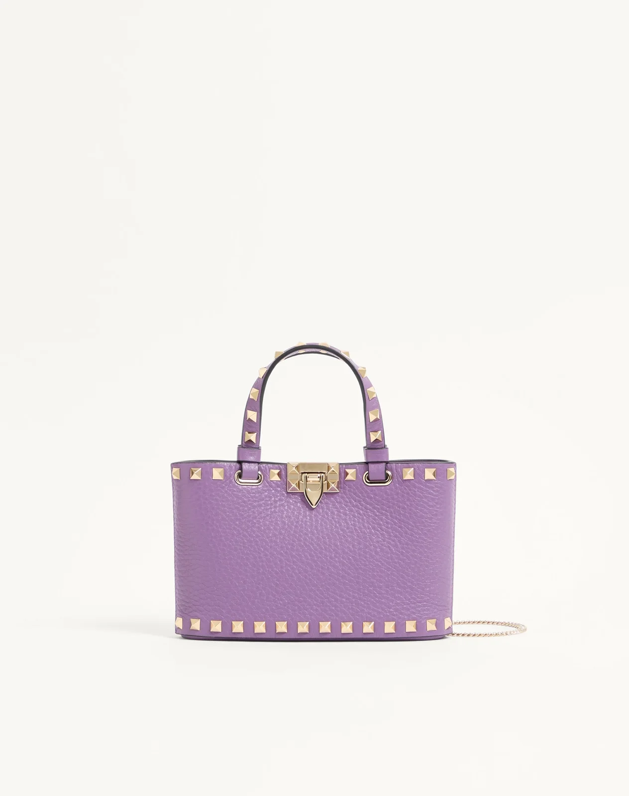 Мини-сумка-тоут Rockstud из зернистой телячьей кожи — фото 1