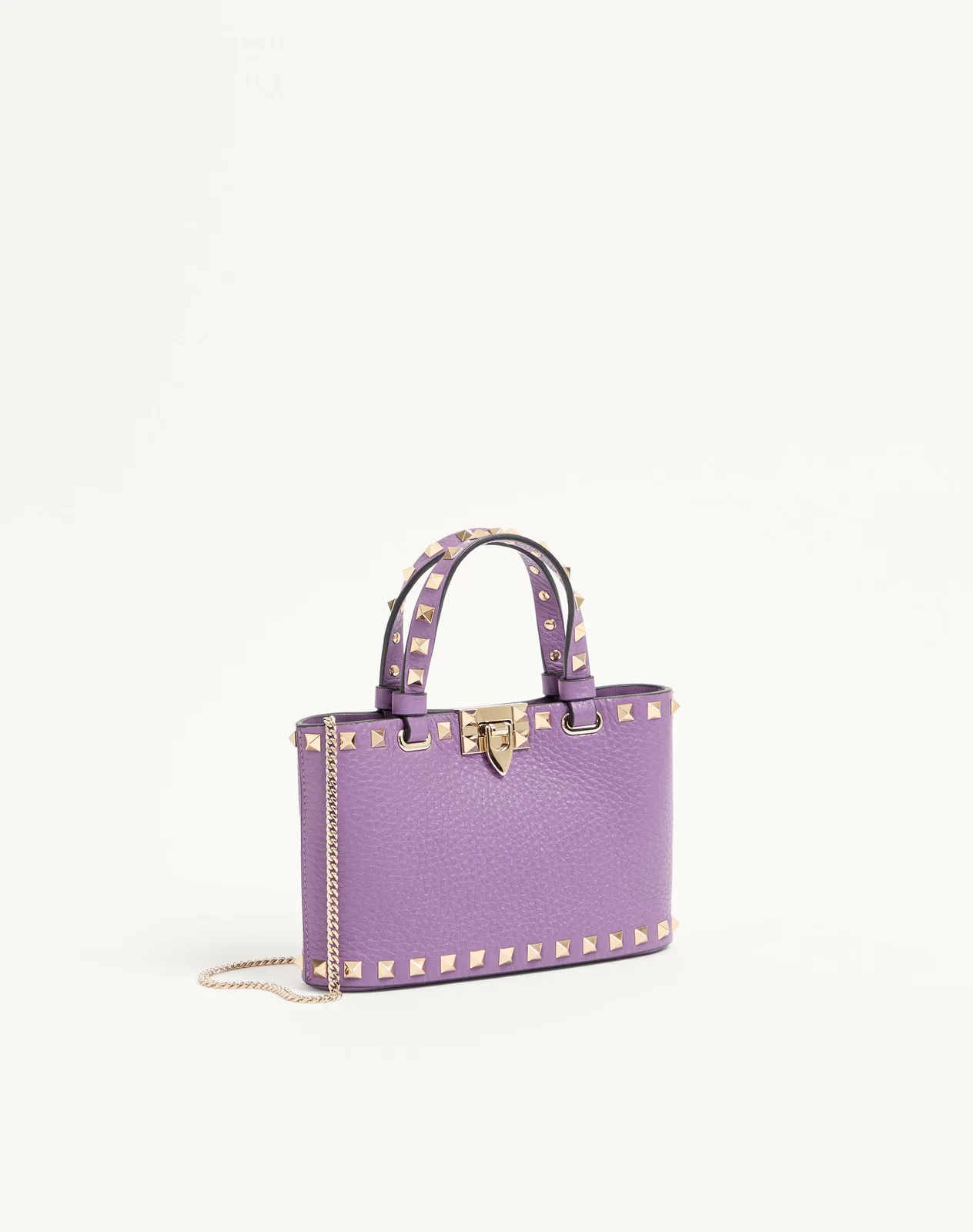 Мини-сумка-тоут Rockstud из зернистой телячьей кожи — фото 3
