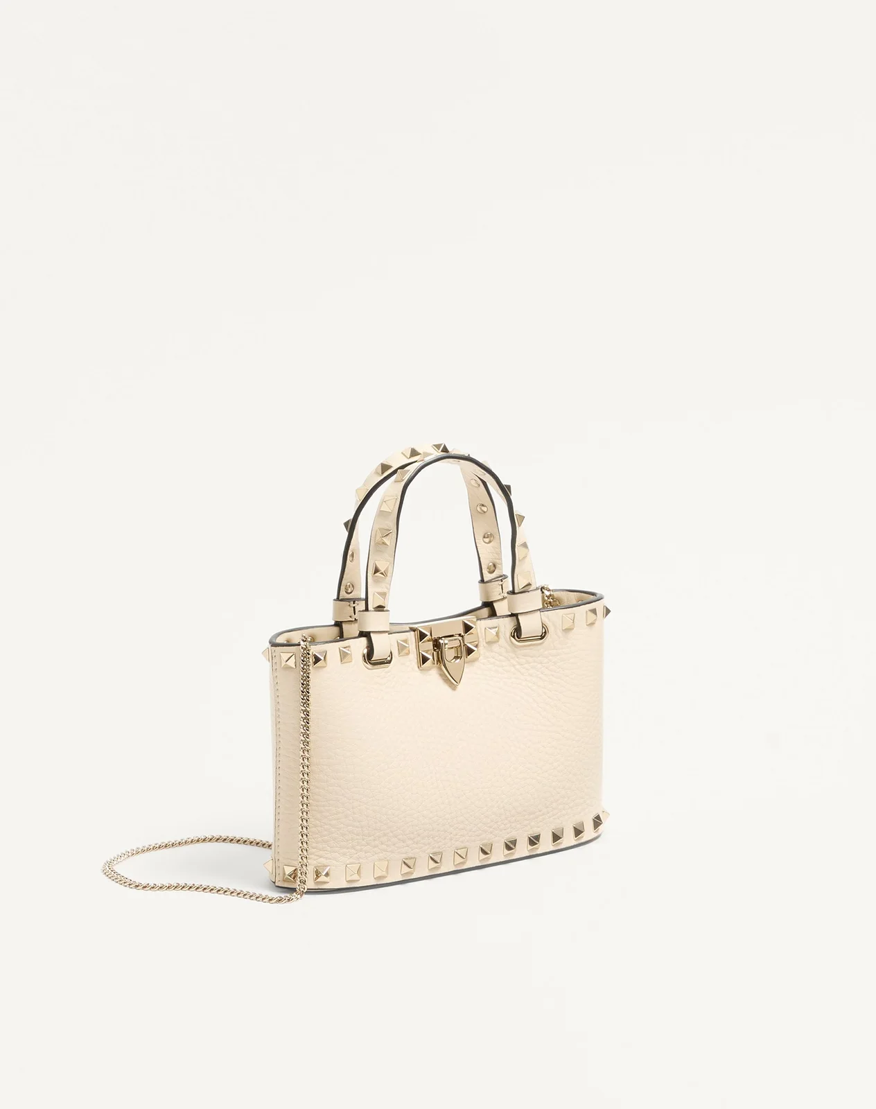 Мини-сумка-тоут Rockstud из зернистой телячьей кожи — фото 3