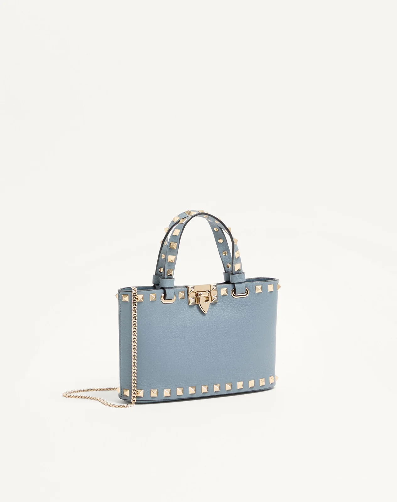 Мини-сумка-тоут Rockstud из зернистой телячьей кожи — фото 3