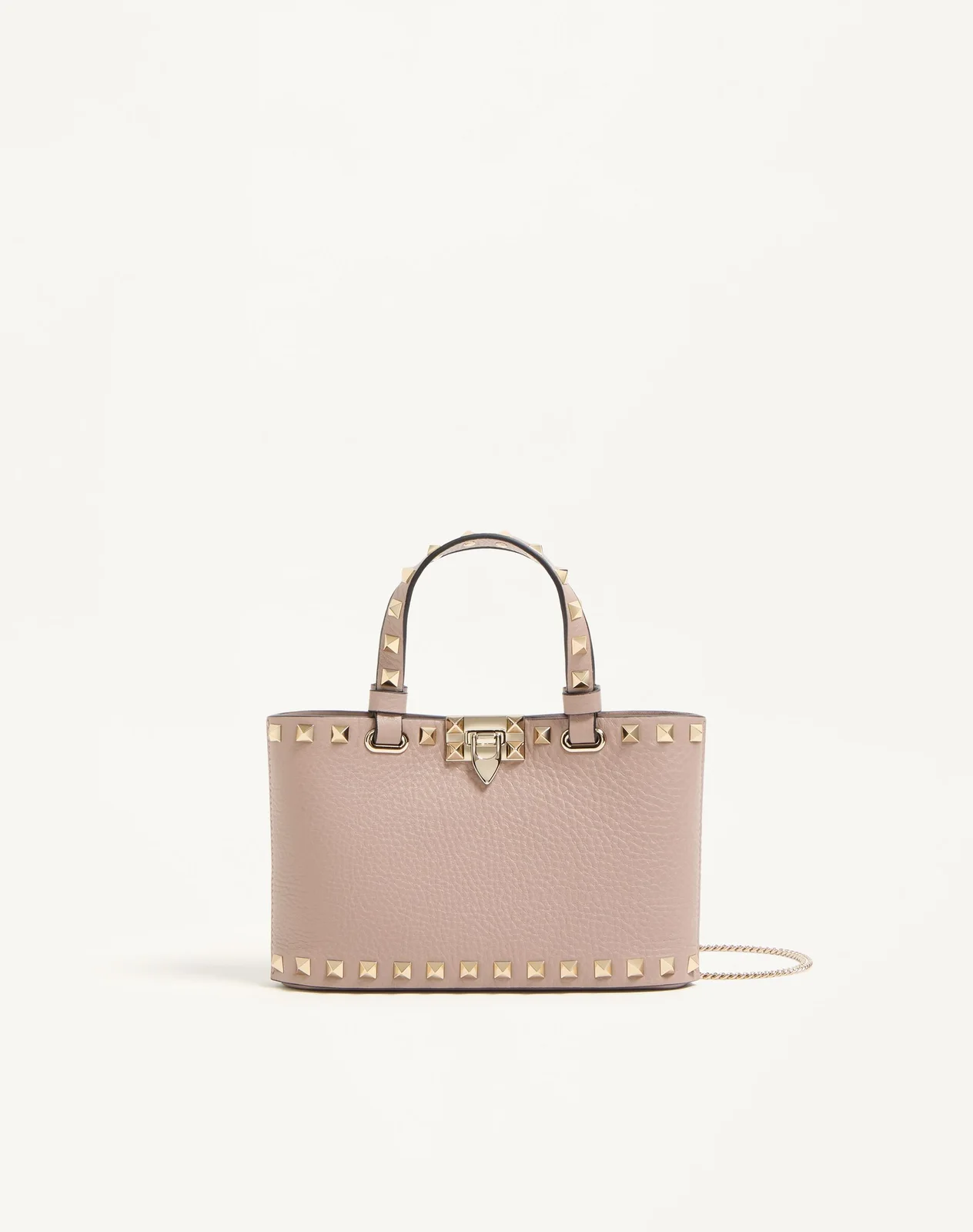 Мини-сумка-тоут Rockstud из зернистой телячьей кожи