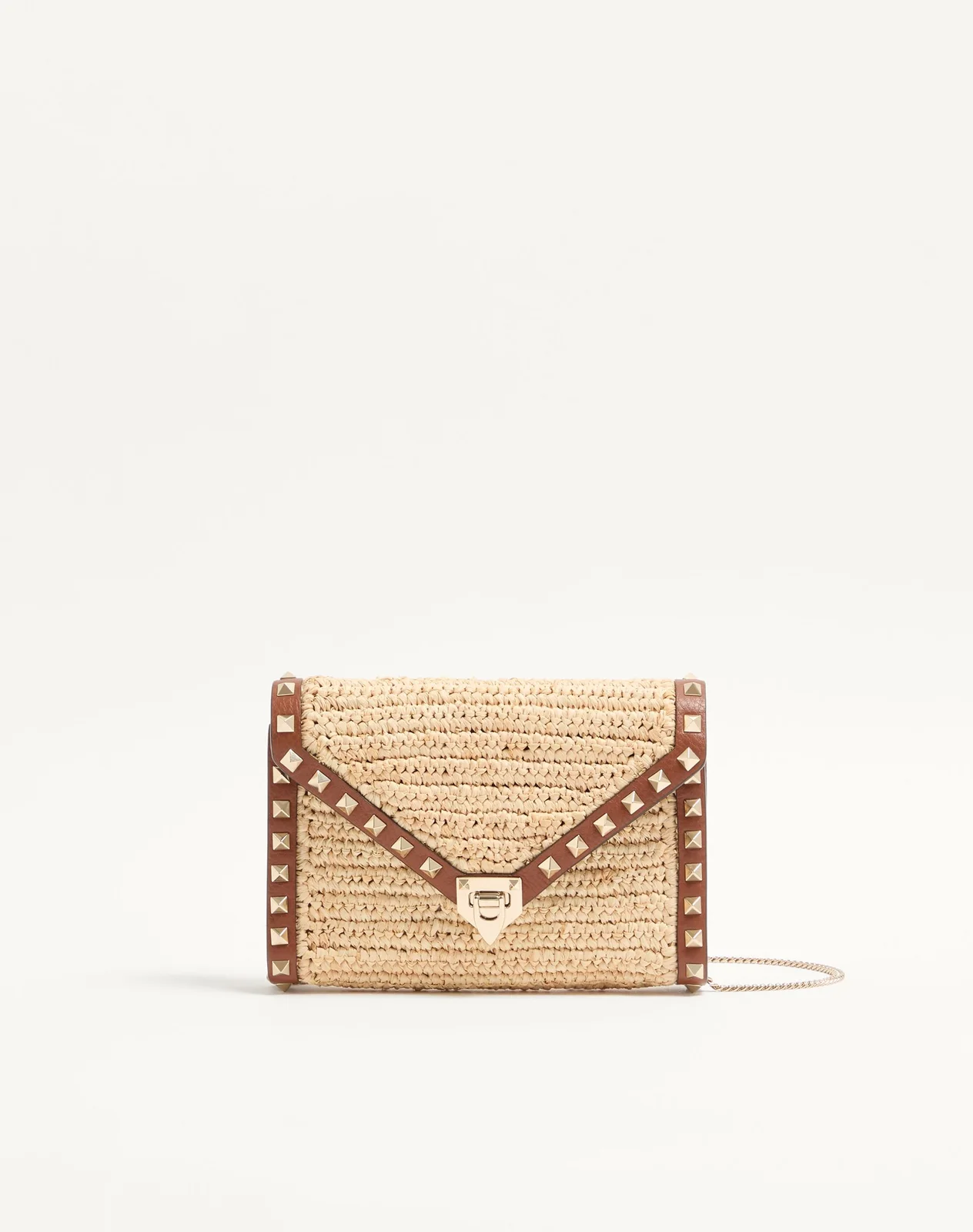 Мини-сумка через плечо Rockstud из рафии