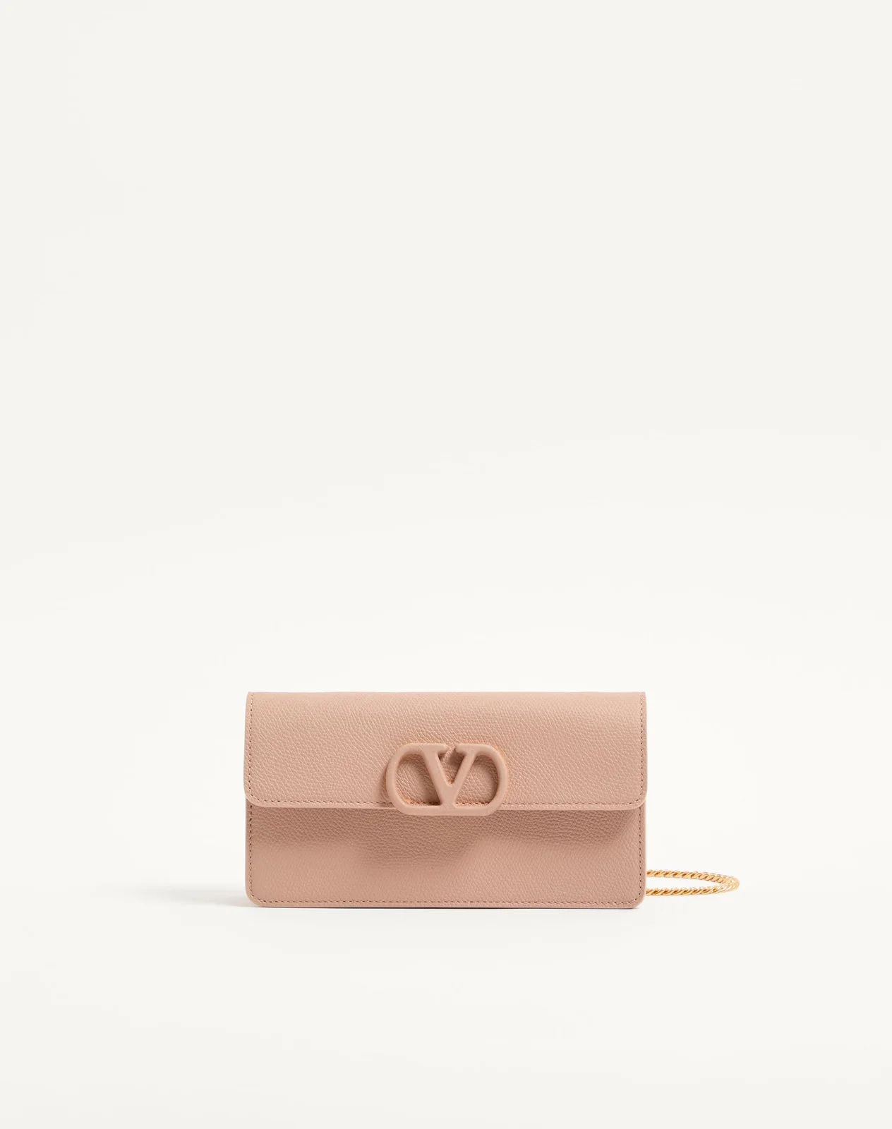 Кошелёк на цепочке VLogo Signature из зернистой телячьей кожи — фото 1