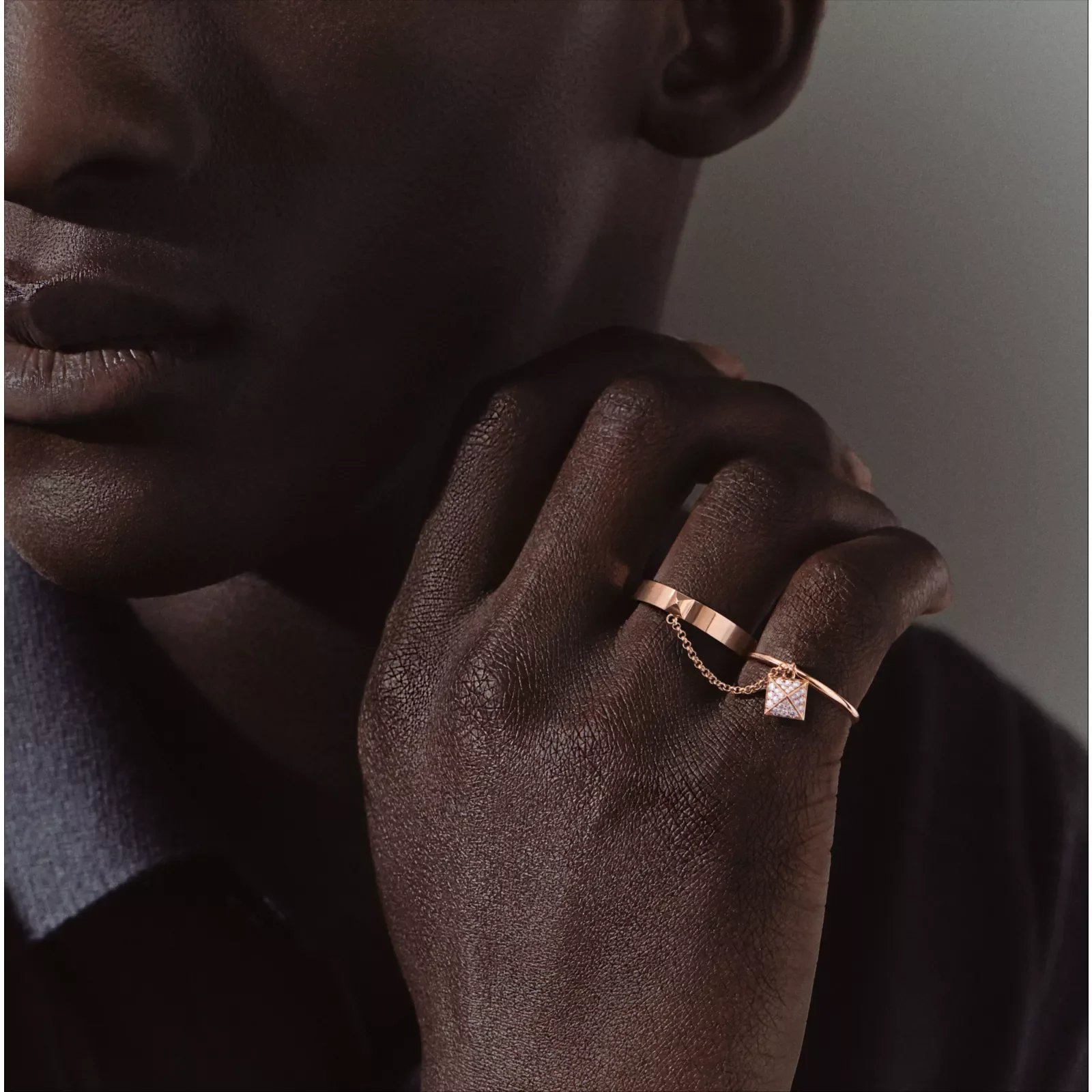 Hermès Clou d'H двойное кольцо — фото 3