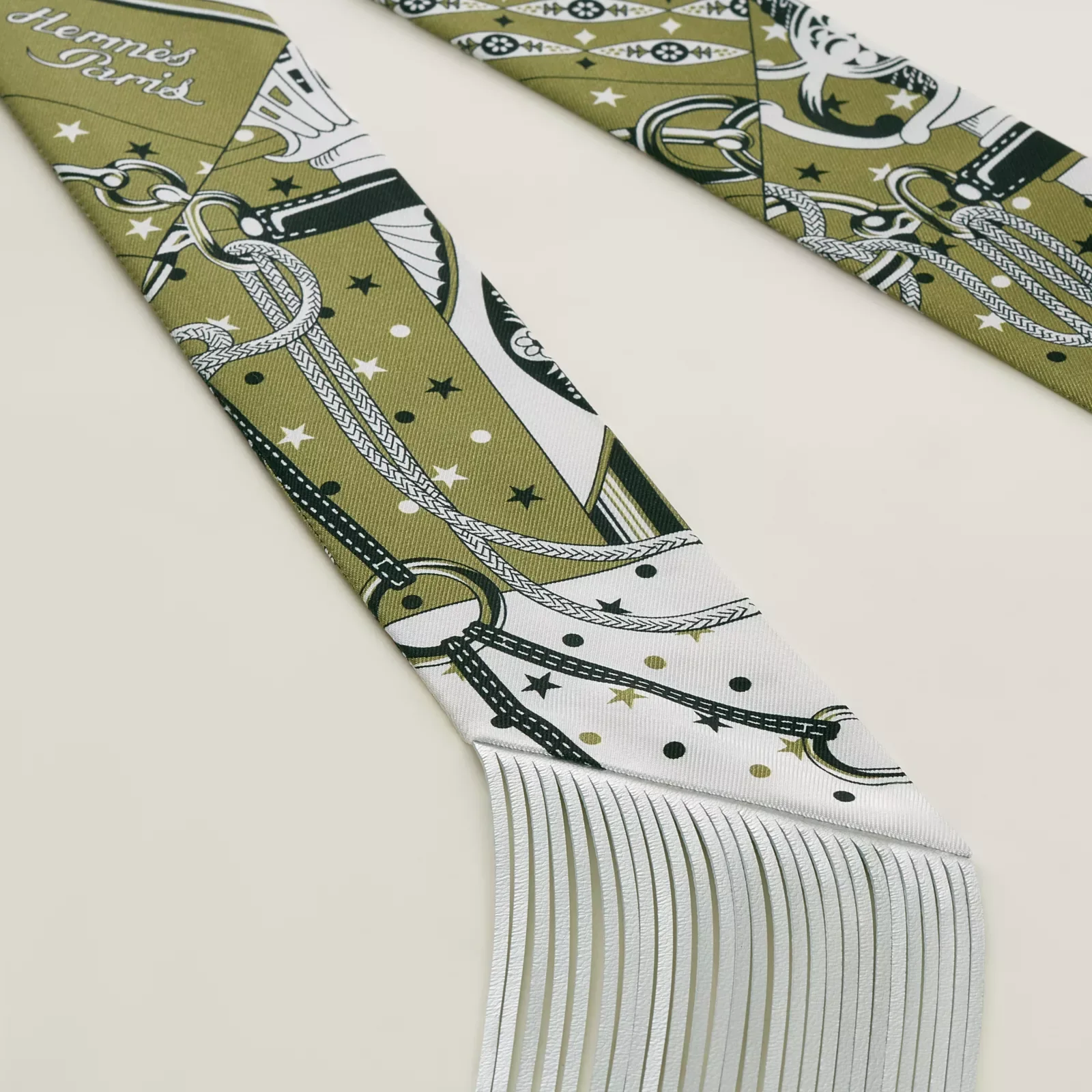 BANDANA Кожаная кисточка Twilly Маленький шелковый шарф — фото 3