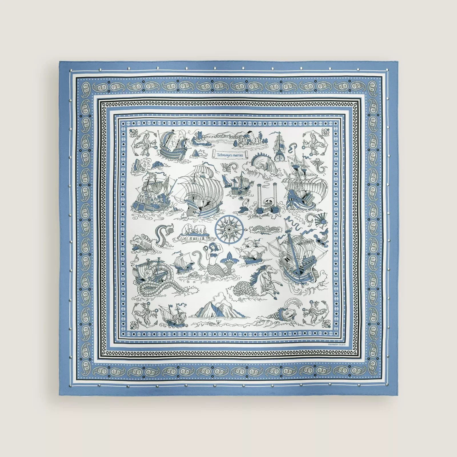 - Морские татуировки.Bandana”70 Шарф с заклепками — фото 1