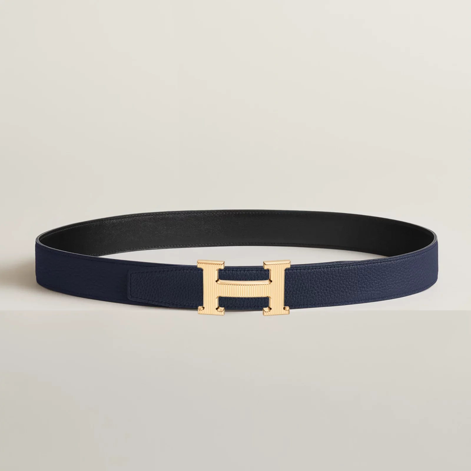 Пряжка И реверсивный кожаный ремень С Н-полосками 32 мм                 — фото 2