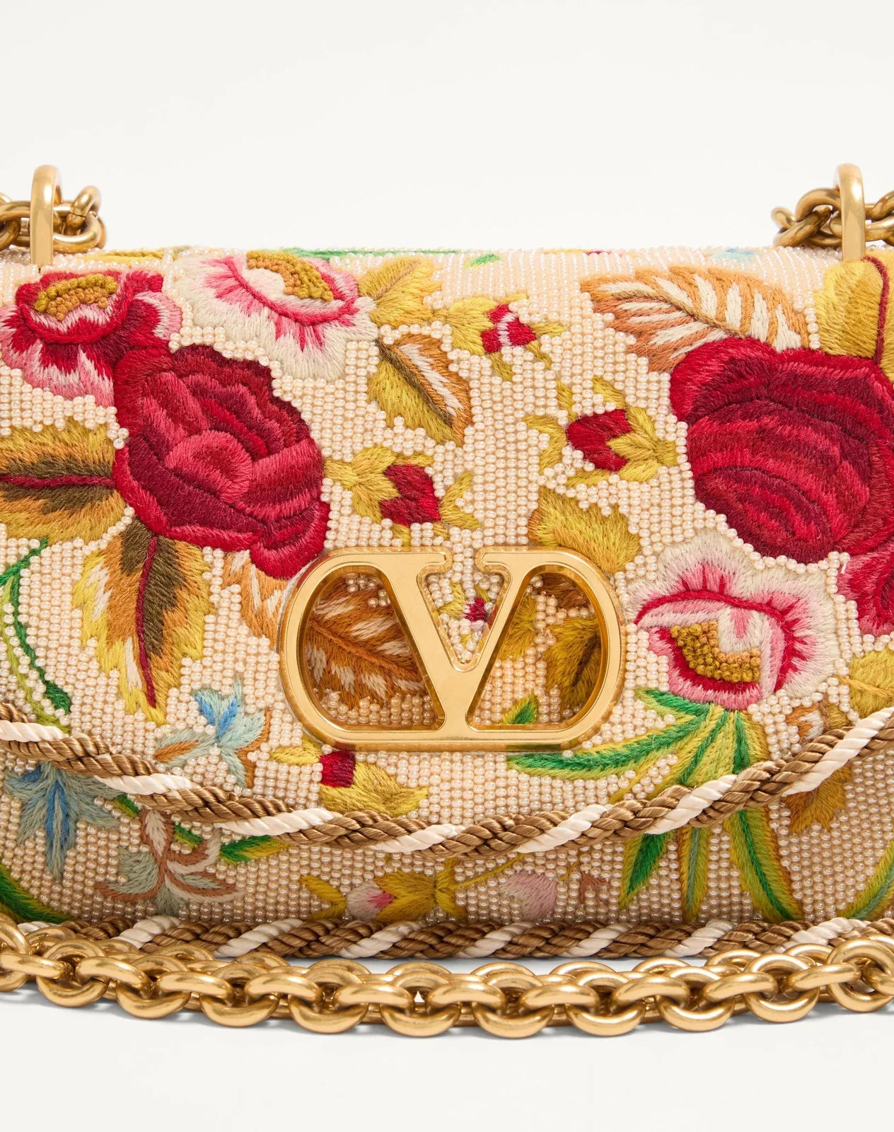 Маленькая сумка через плечо Valentino Garavani Vain с вышивкой — фото 7