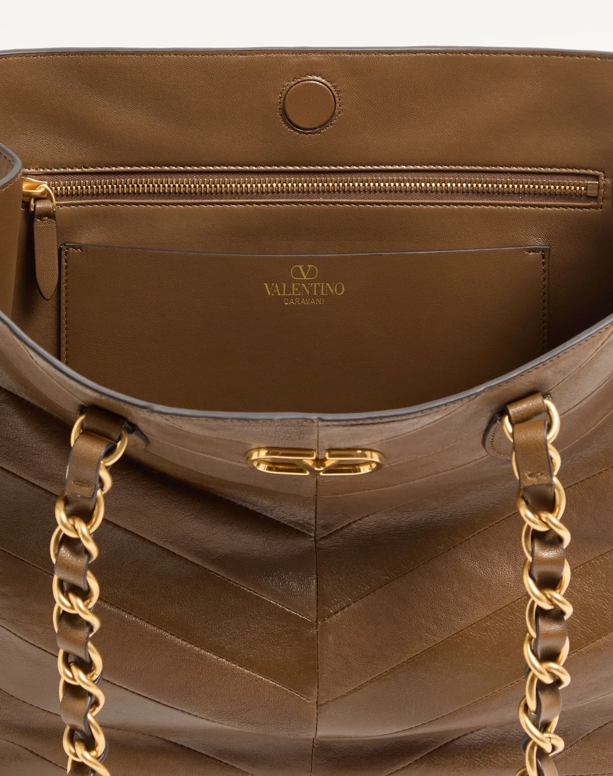 Сумка-тоут Valentino Garavani Laseine из кожи наппа с шевронным узором — фото 6