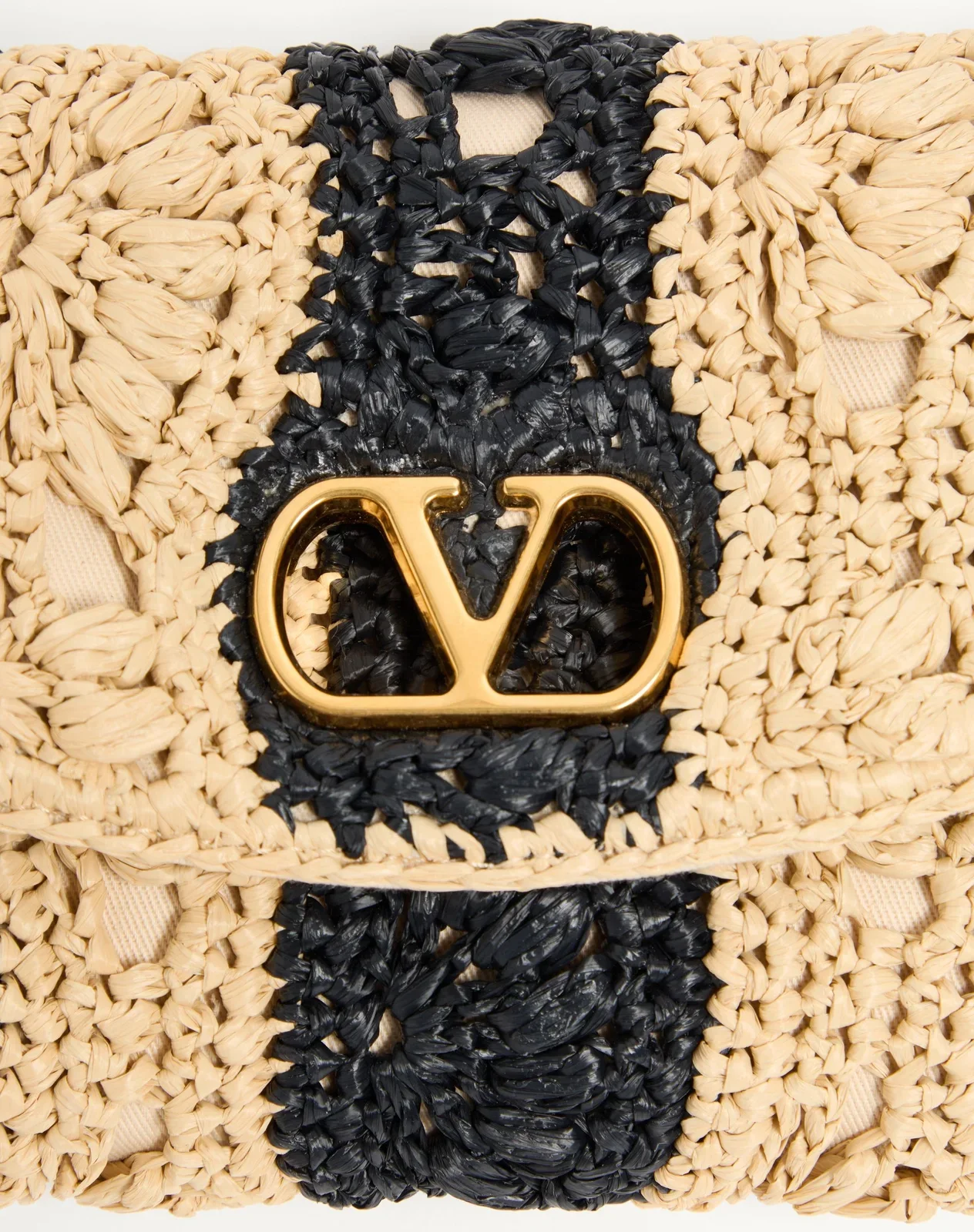Маленькая сумка через плечо Valentino Garavani DeVain из рафии с волнистым узором — фото 8