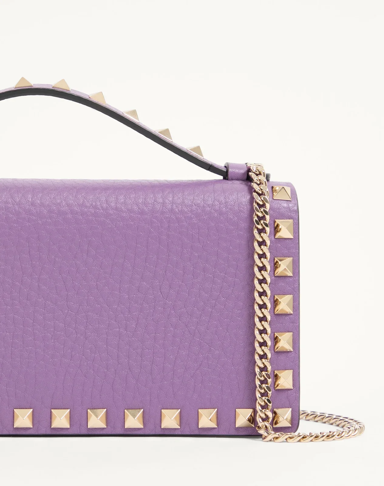Кошелёк на цепочке Rockstud из зернистой телячьей кожи — фото 7