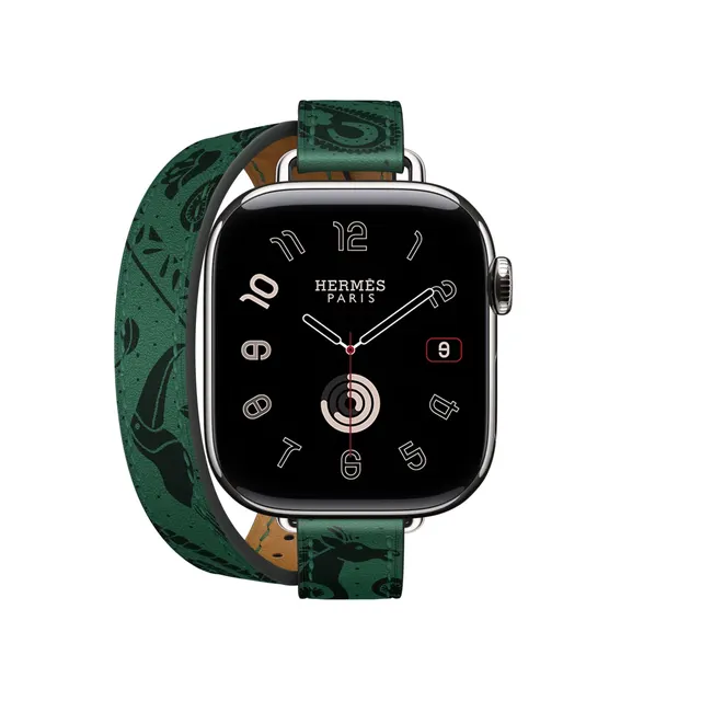 Apple Watch Hermès 42 мм двойная петля Attelage Счастливый зоопарк Bandana Ремешок