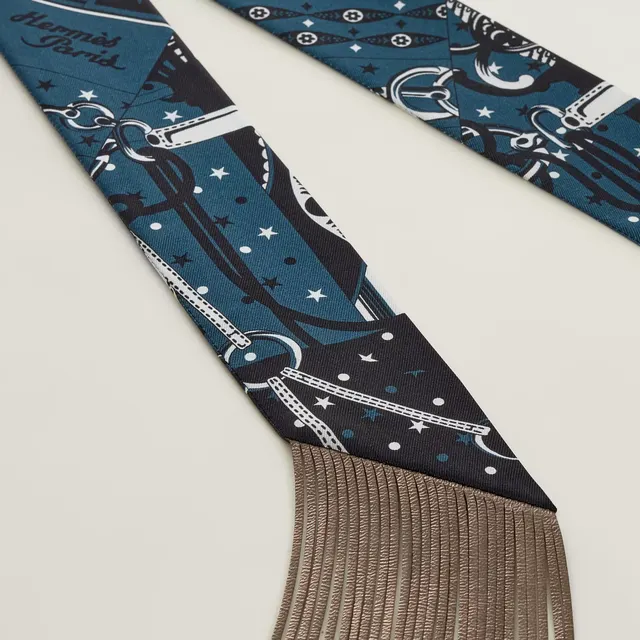 BANDANA Кожаная кисточка Twilly Маленький шелковый шарф