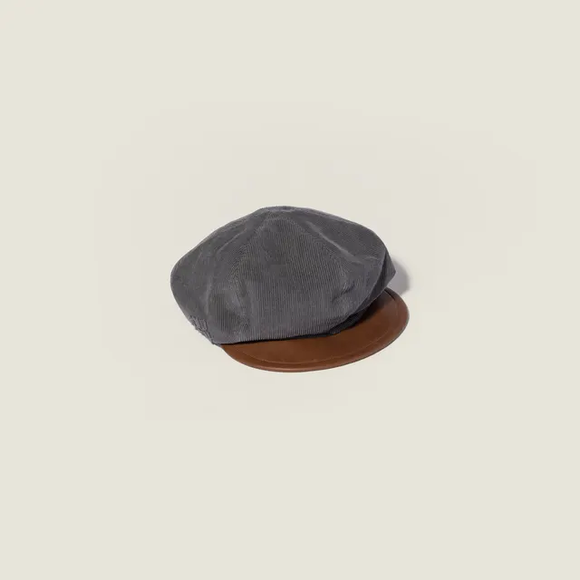 Кепка Gavroche из вельвета и кожи