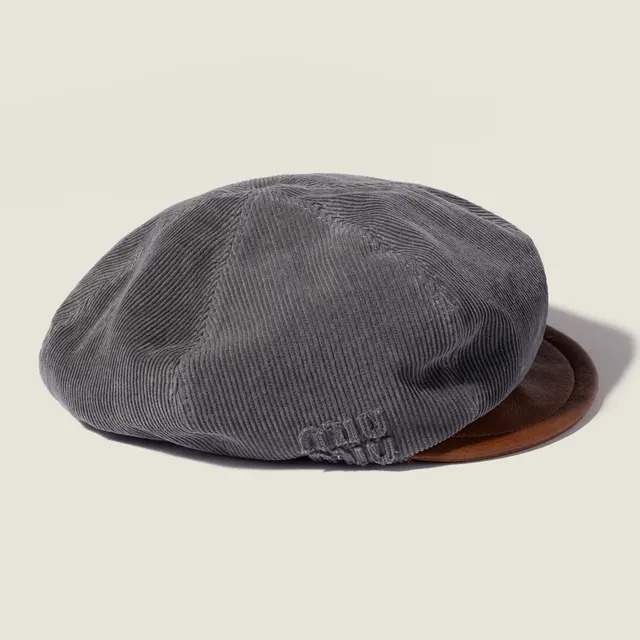 Кепка Gavroche из вельвета и кожи