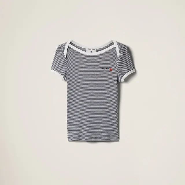 Футболка из джерси в резинку Petit Bateau X Miu Miu