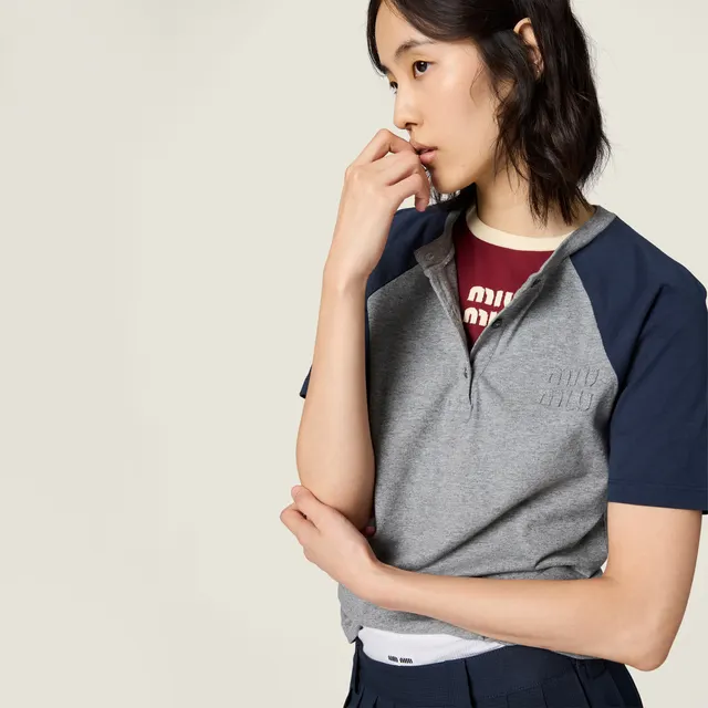 Рубашка Henley ИЗ хлопкового трикотажа