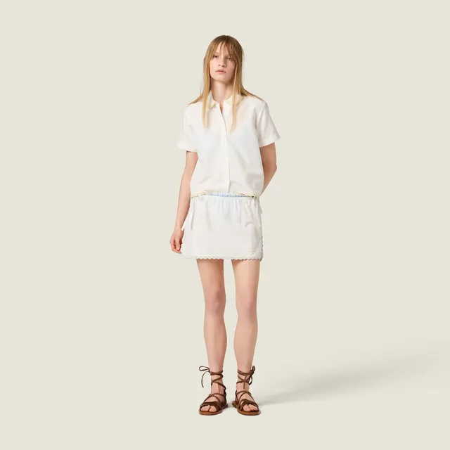 Вышитая поплиновая рубашка Slub