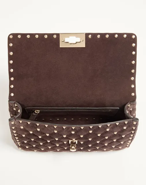 Сумка среднего размера Valentino Garavani Rockstud Spike из замши