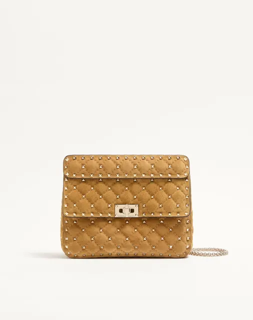 Сумка среднего размера Valentino Garavani Rockstud Spike из замши