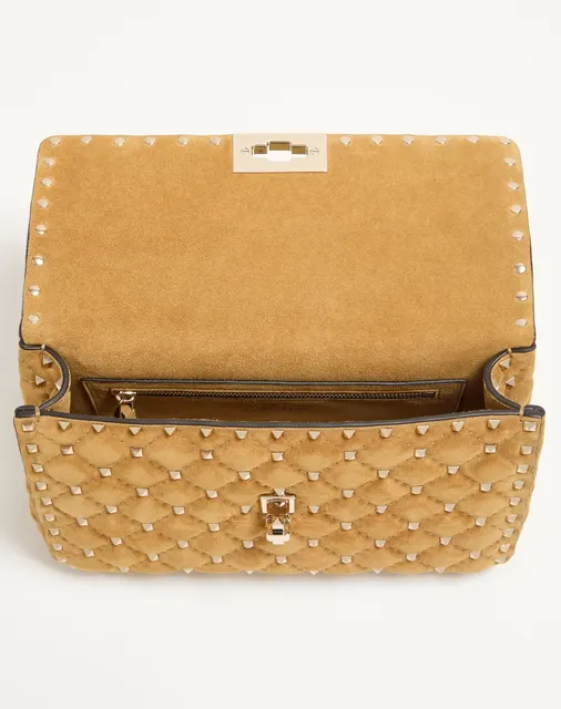 Сумка среднего размера Valentino Garavani Rockstud Spike из замши