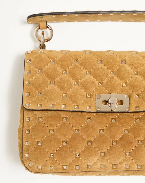 Сумка среднего размера Valentino Garavani Rockstud Spike из замши