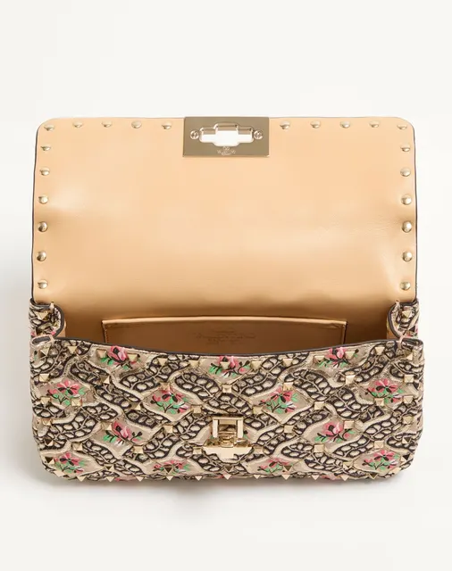 Маленькая сумка Valentino Garavani Rockstud Spike из жаккарда Papier Floral
