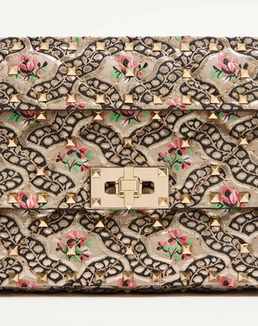 Маленькая сумка Valentino Garavani Rockstud Spike из жаккарда Papier Floral